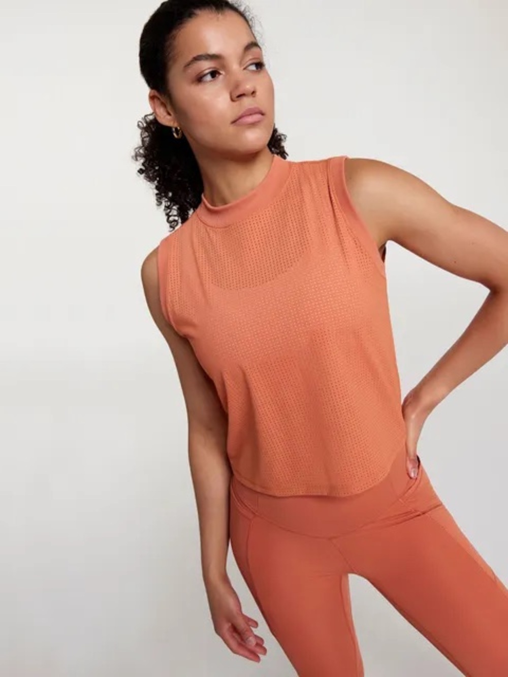 CALIA by Carrie Underwood Coral Sleeveless Mesh Tank